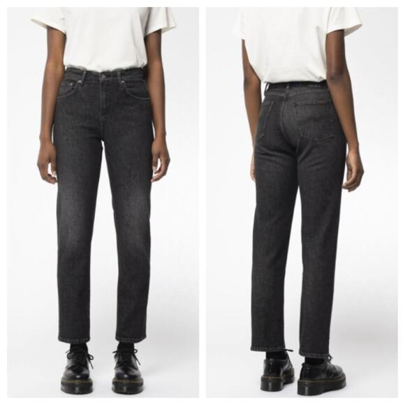 Nudie Jeans Women's Straight Sally Jean Pixelated Grey Size 34 - Picture 1 of 11